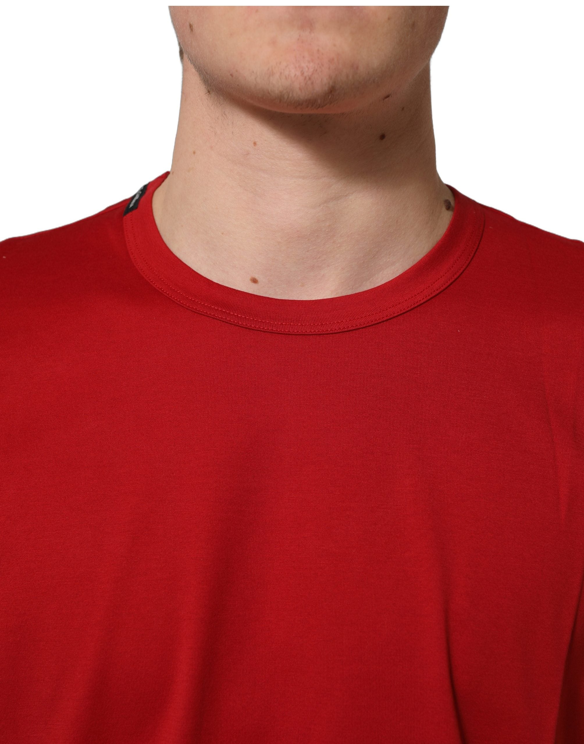 Dolce & Gabbana Rotes Goodluck 2023 Baumwoll-T-Shirt mit Rundhalsausschnitt