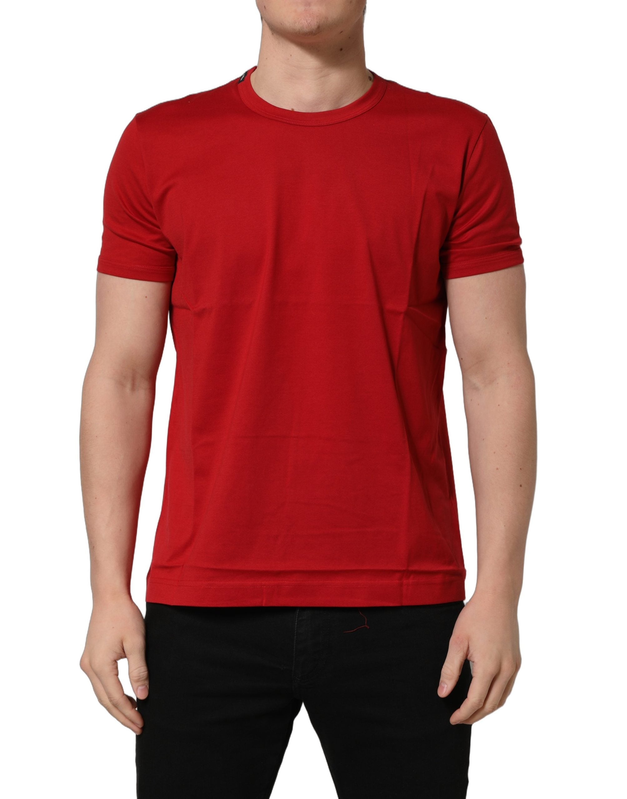 Dolce & Gabbana Rotes Goodluck 2023 Baumwoll-T-Shirt mit Rundhalsausschnitt