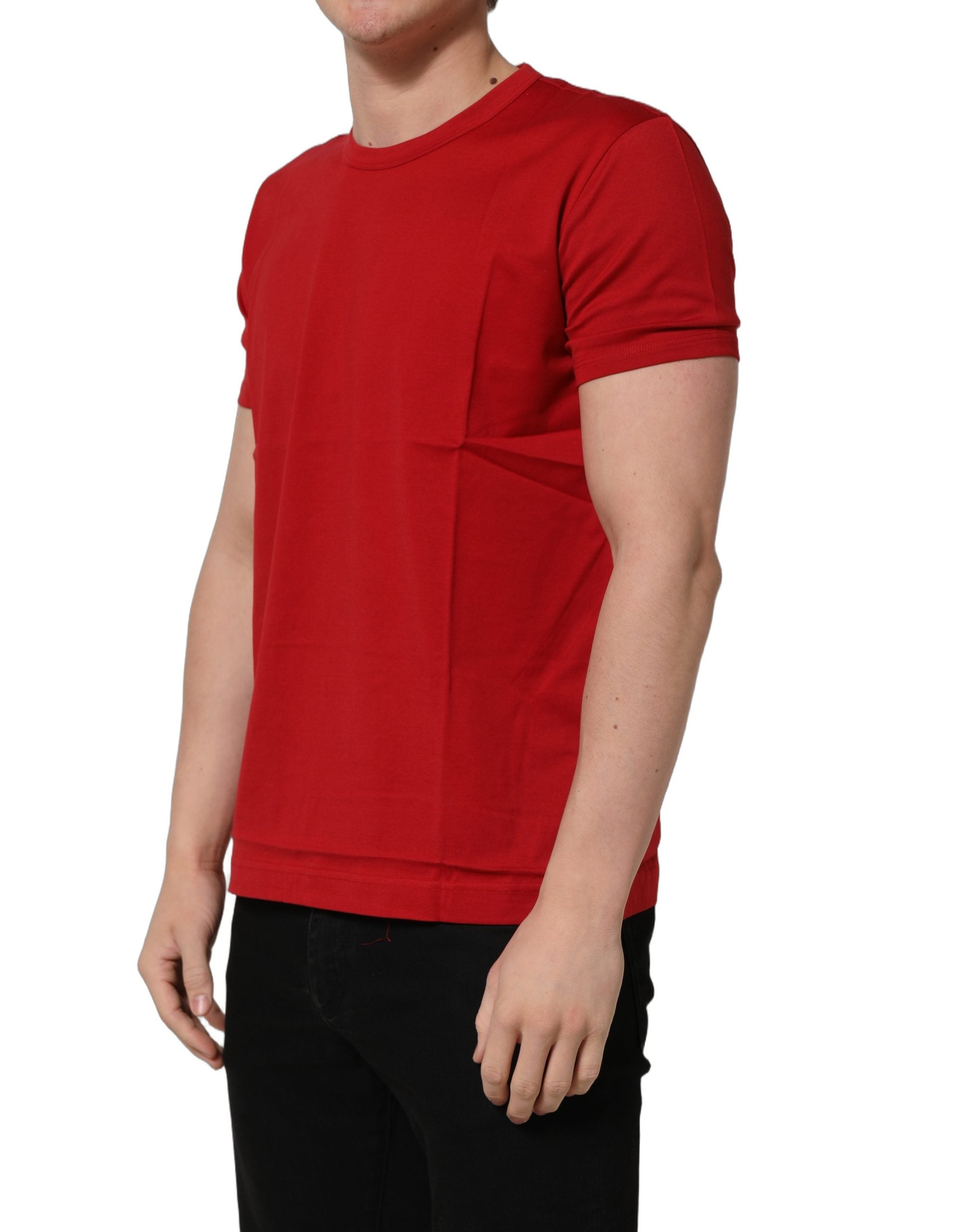 Dolce & Gabbana Rotes Goodluck 2023 Baumwoll-T-Shirt mit Rundhalsausschnitt