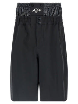 MONCLER GENIUS Schwarze Polyamid-Bermudashorts