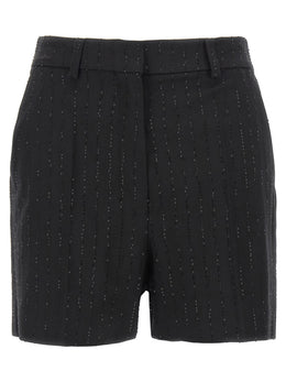 Max Mara Schwarze Bermuda-Shorts aus reiner Schurwolle