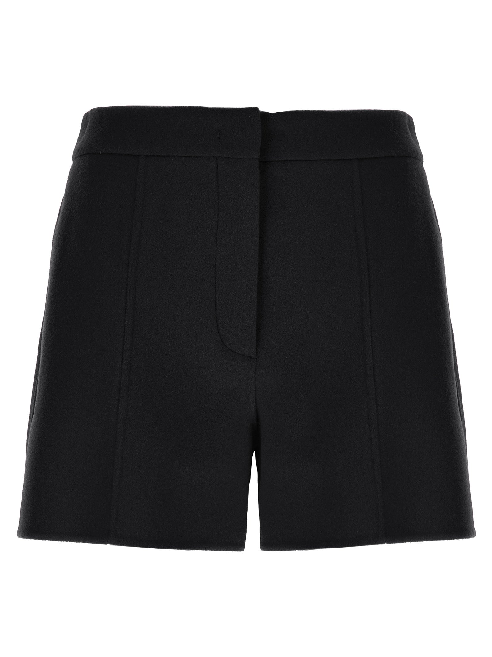 Sportmax Schwarze Bermuda-Shorts aus reiner Schurwolle