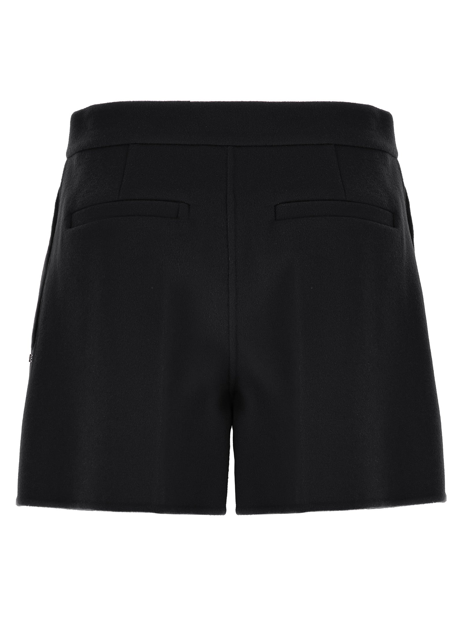 Sportmax Schwarze Bermuda-Shorts aus reiner Schurwolle
