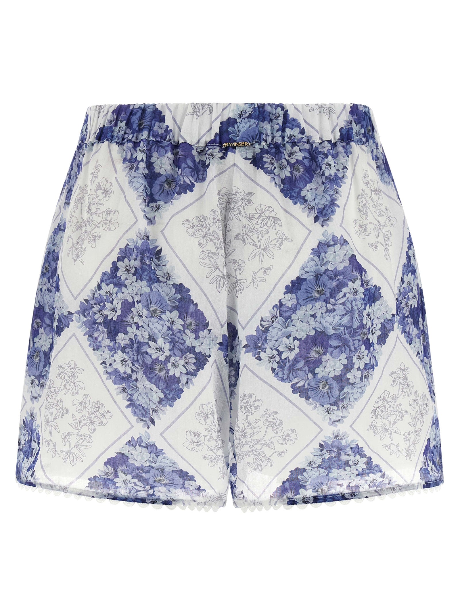 Twinset Blaue Rochenleder-Shorts