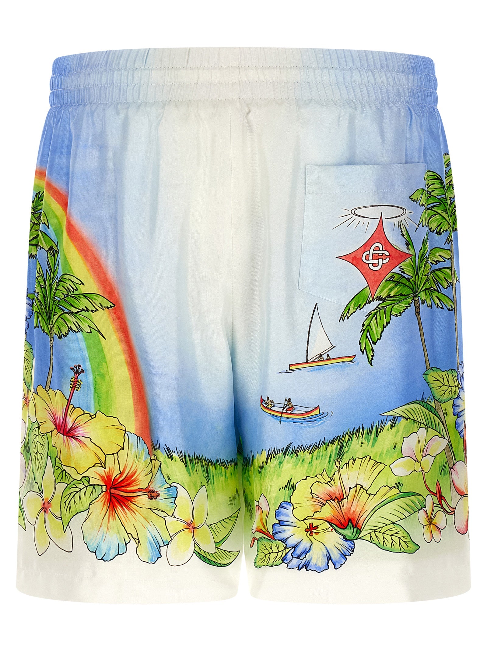 Casablanca Mehrfarbige Cargo-Shorts aus Seide