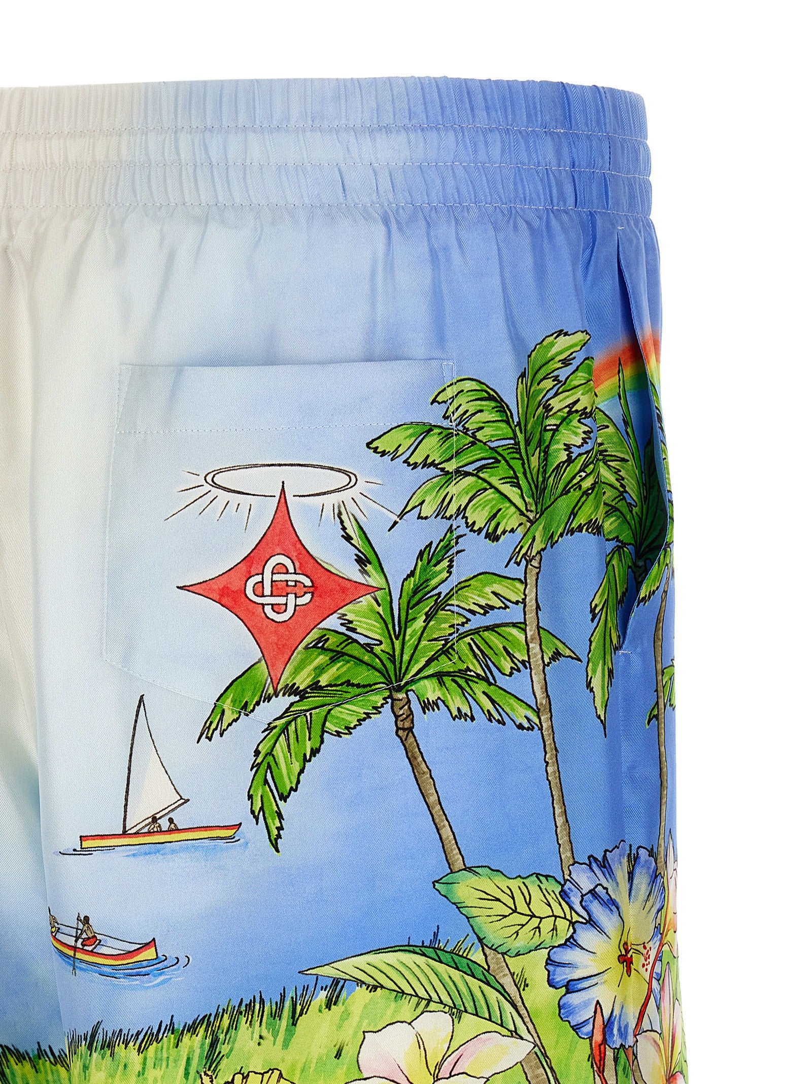 Casablanca Mehrfarbige Cargo-Shorts aus Seide