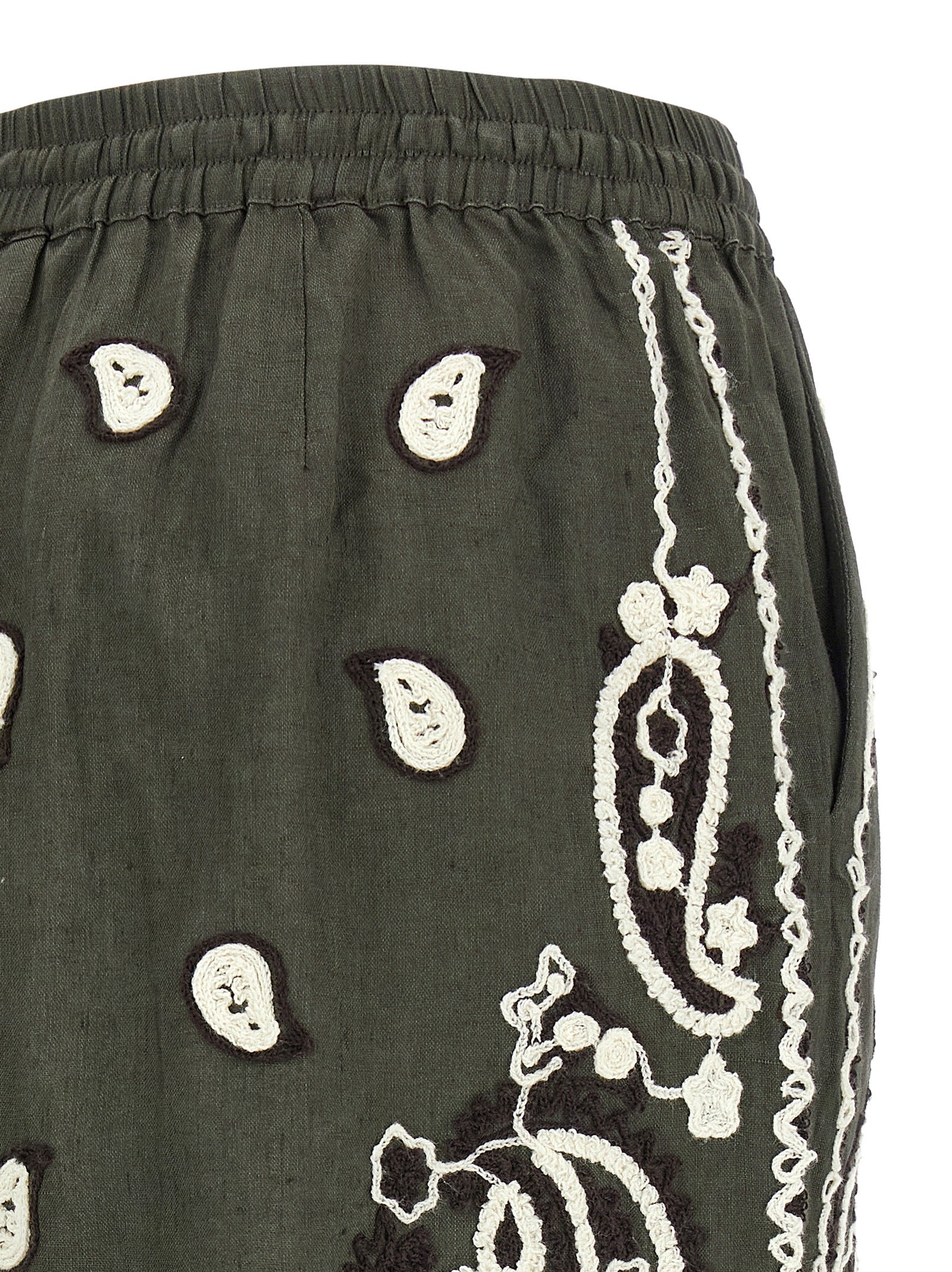 P.A.R.O.S.H. Zweifarbige Leinen-Bermudashorts