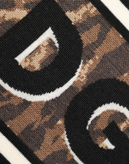 Dolce & Gabbana Pullover-Pullover aus schwarzer Wolle mit Leopardenmuster für Herren