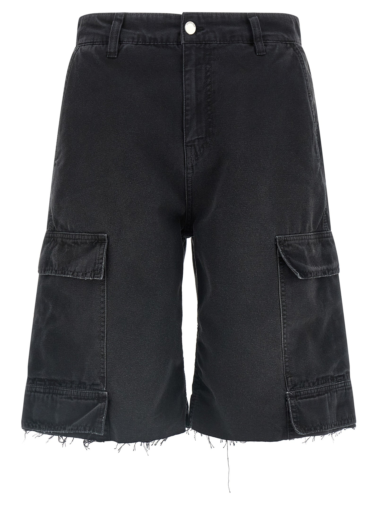 44 Label Group Schwarze Baumwoll-Bermudashorts