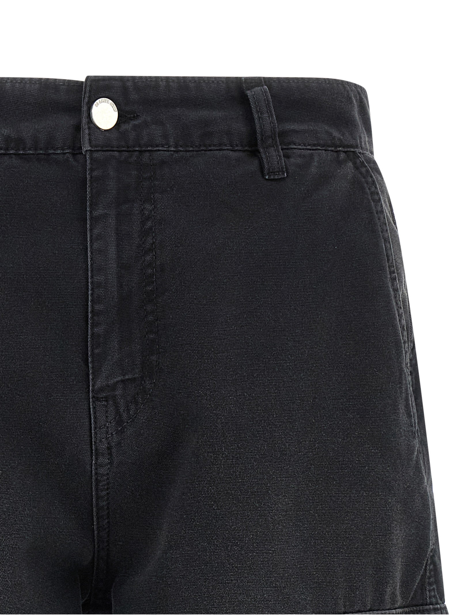 44 Label Group Schwarze Baumwoll-Bermudashorts