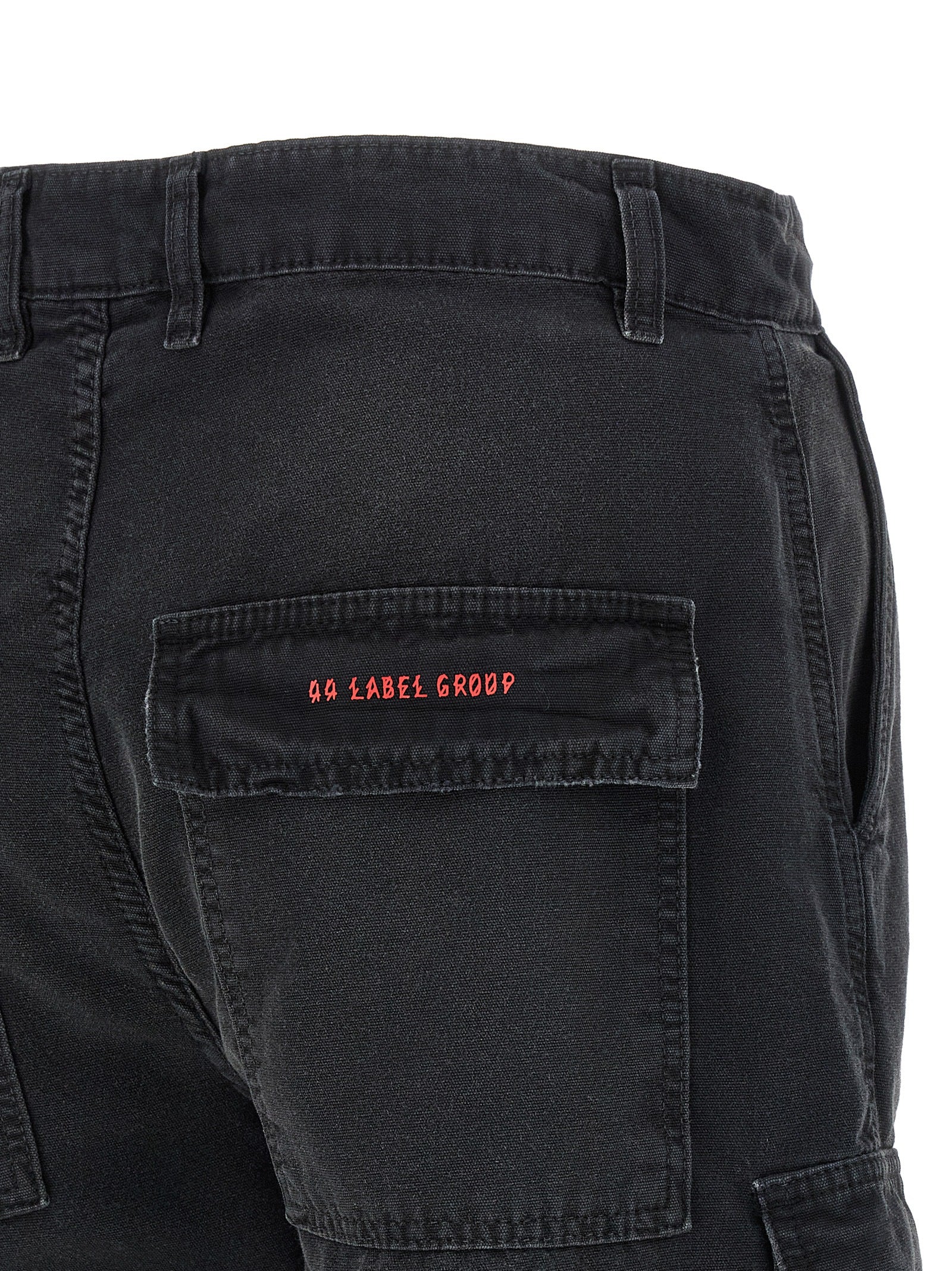 44 Label Group Schwarze Baumwoll-Bermudashorts