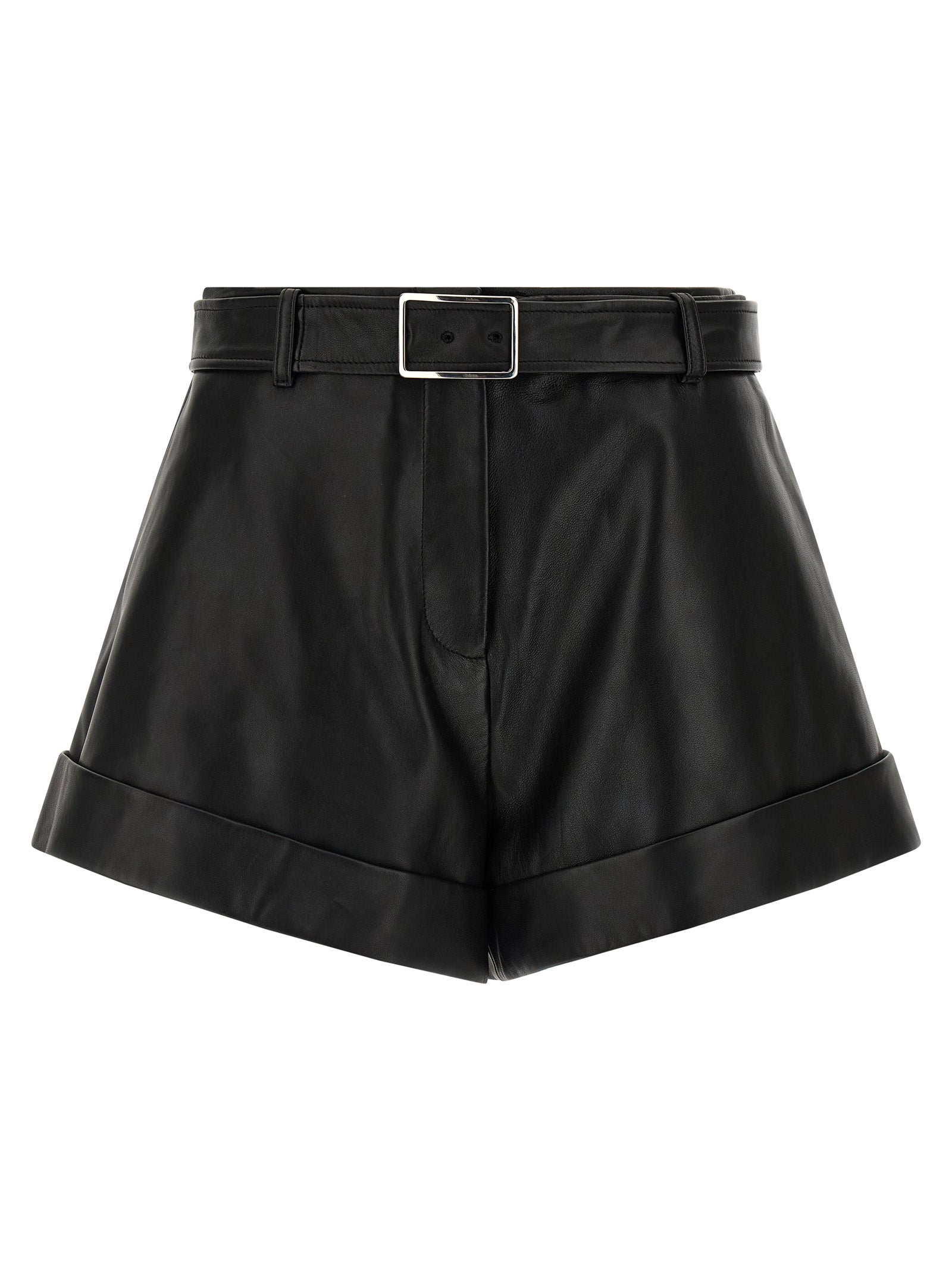 Sportmax Schwarze Bermuda-Shorts aus Lammleder