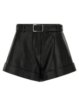 Sportmax Schwarze Bermuda-Shorts aus Lammleder