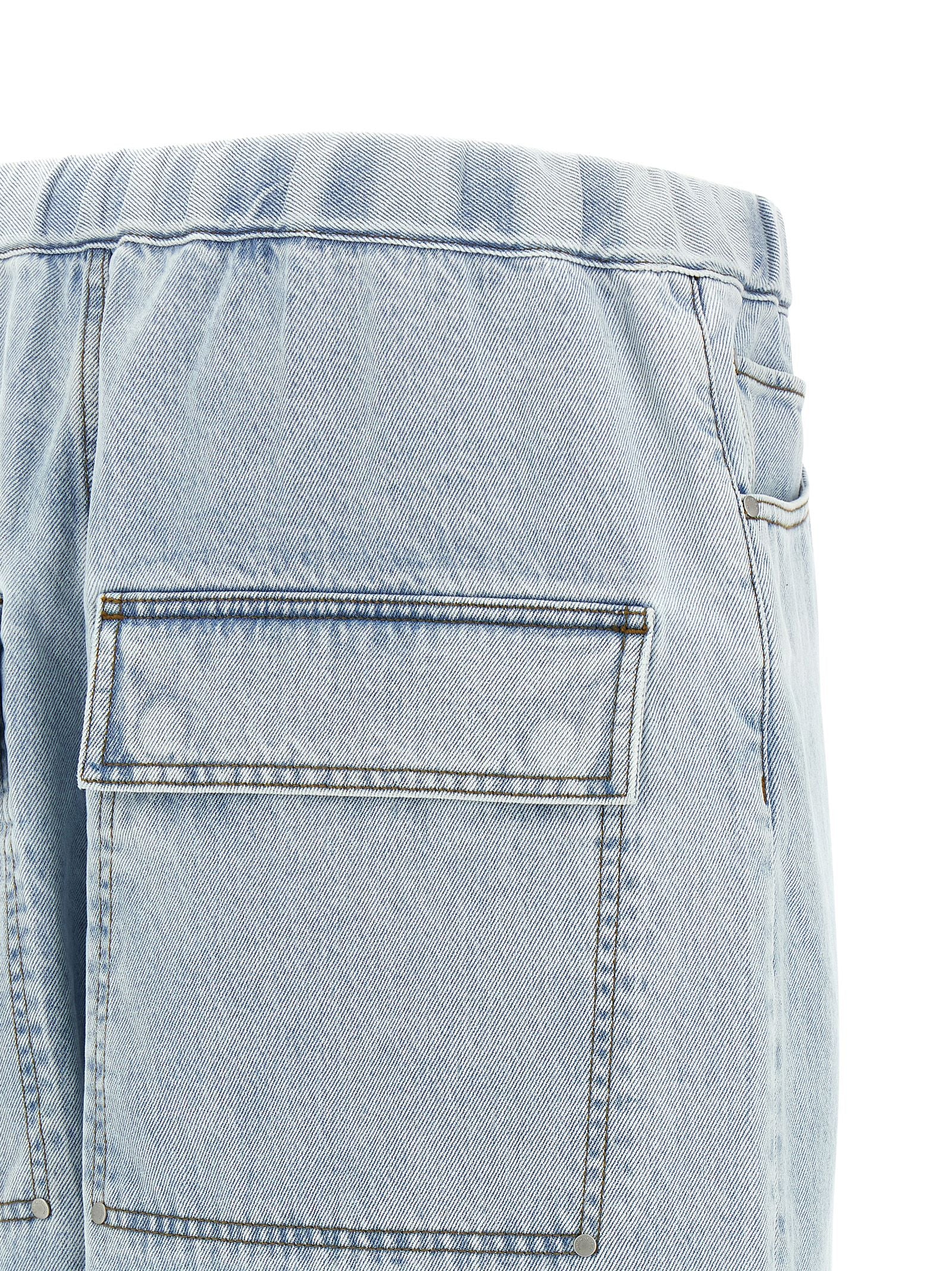 Entire Studios Blaue Baumwoll-Bermudashorts
