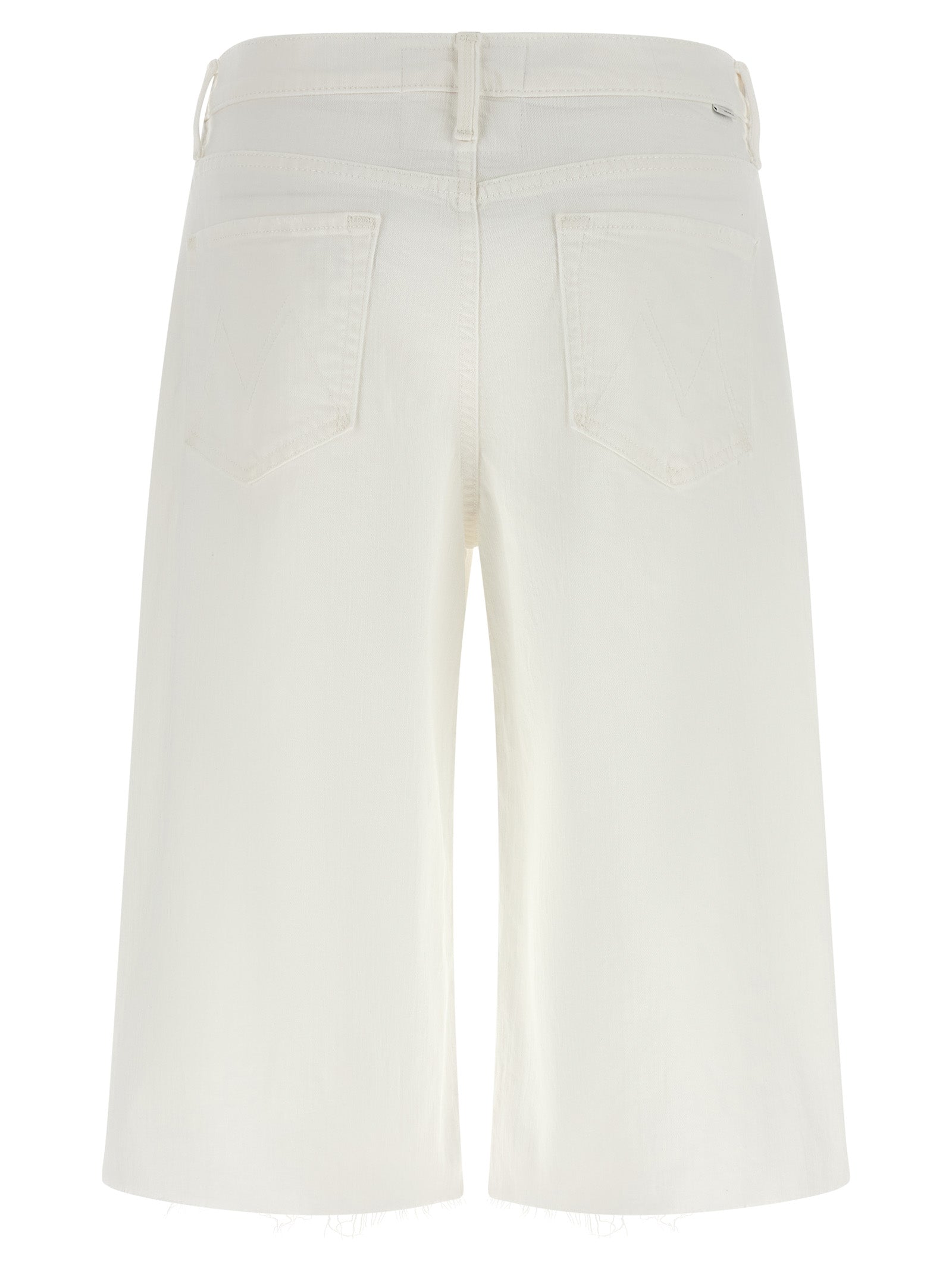 Mother Denim Weiße Baumwoll-Bermudashorts