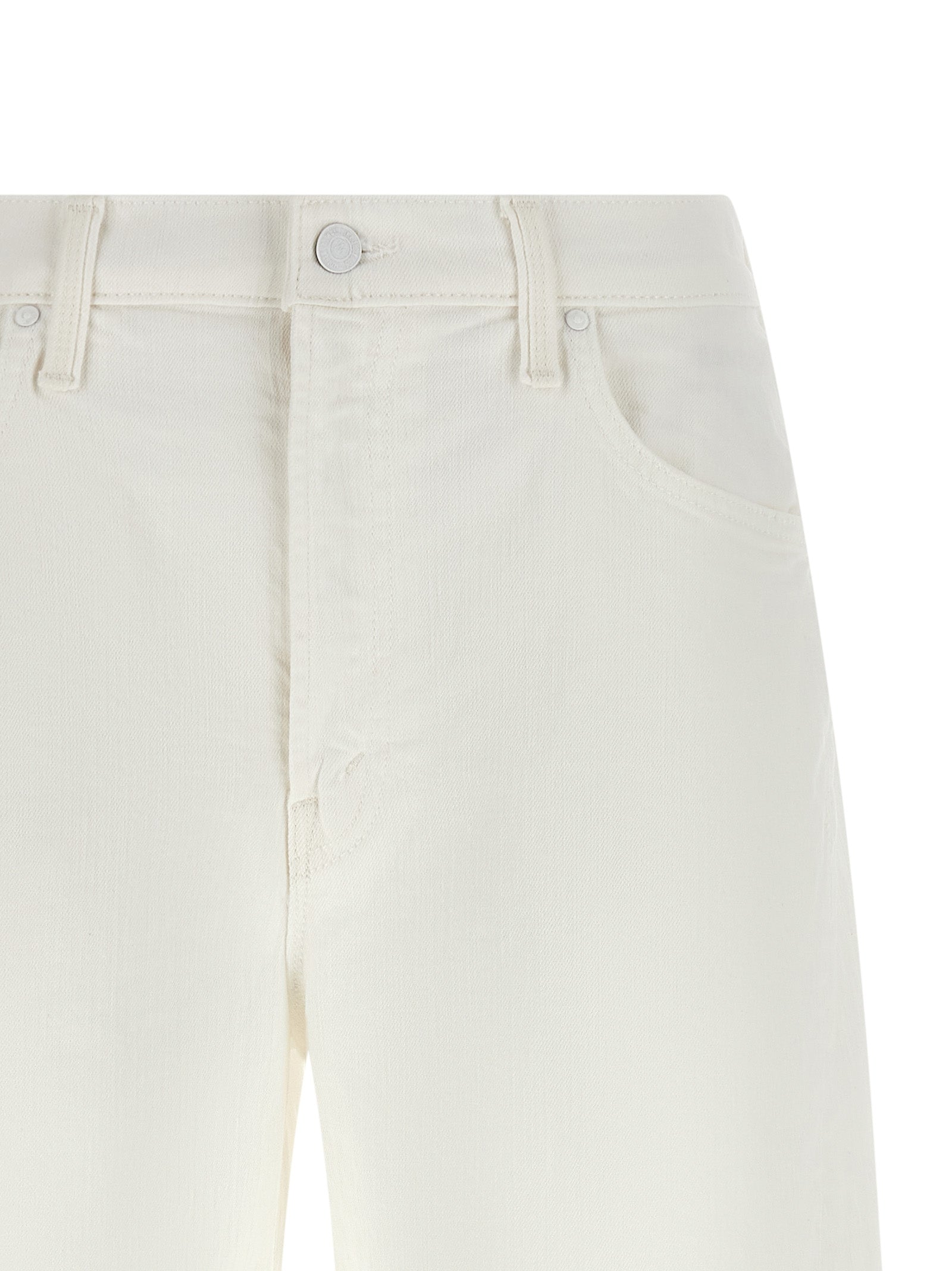 Mother Denim Weiße Baumwoll-Bermudashorts