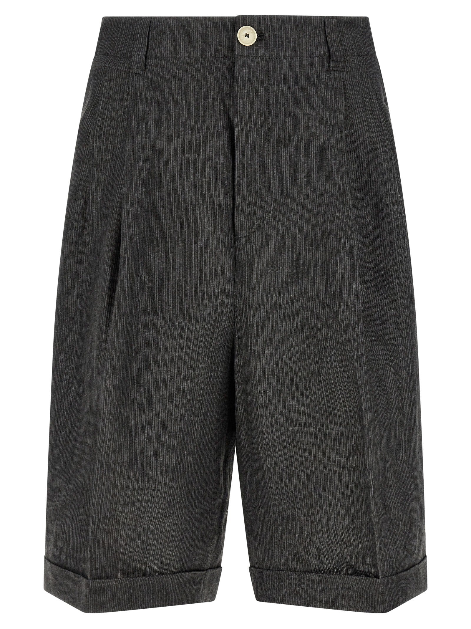 Jacquemus Graue Leinen-Bermudashorts