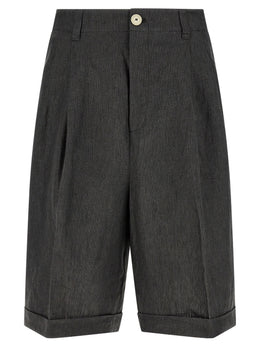 Jacquemus Graue Leinen-Bermudashorts