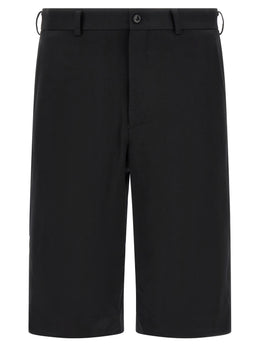 Comme Des Garçons Schwarze Woll-Bermudashorts