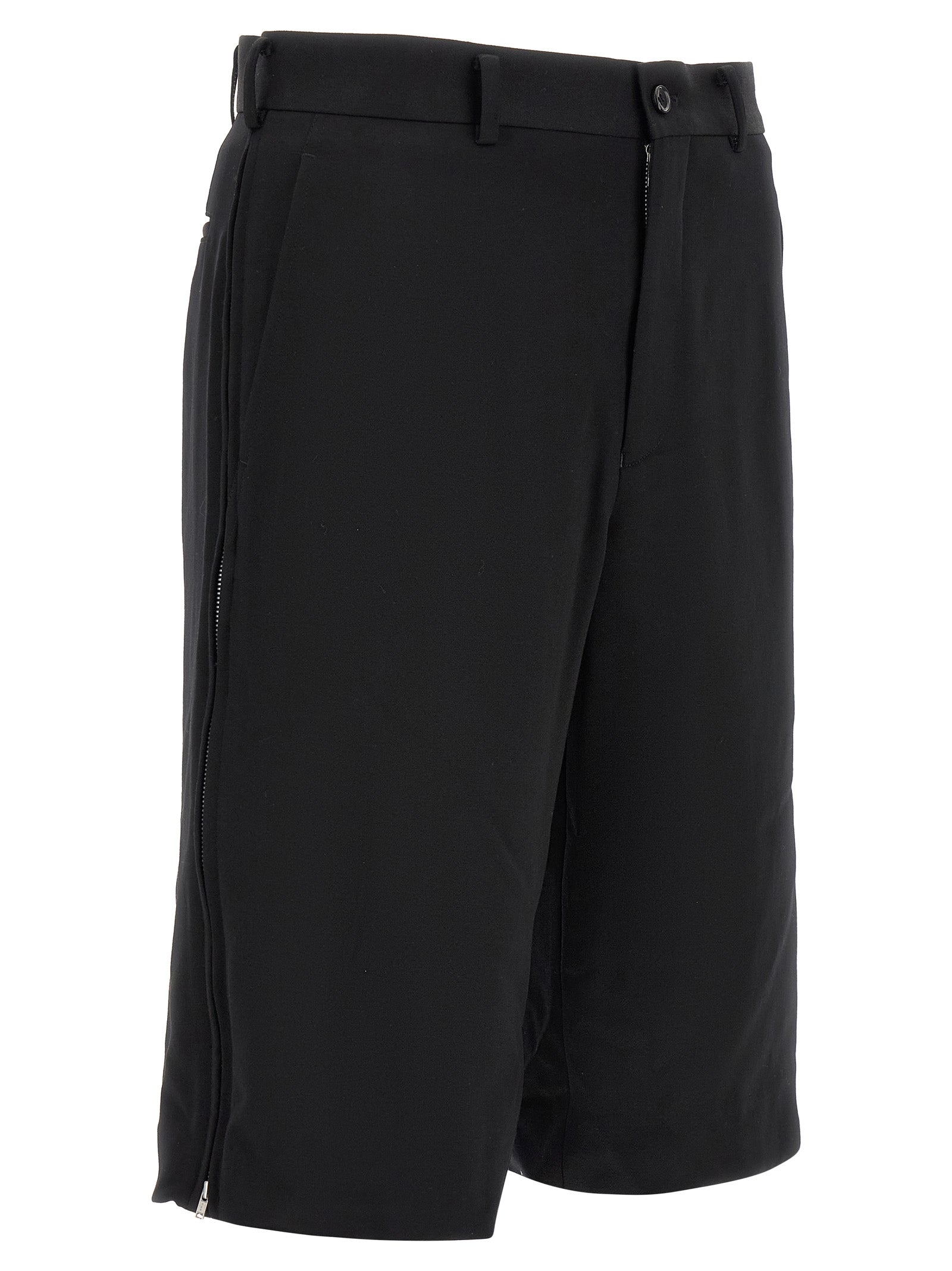 Comme Des Garçons Schwarze Woll-Bermudashorts