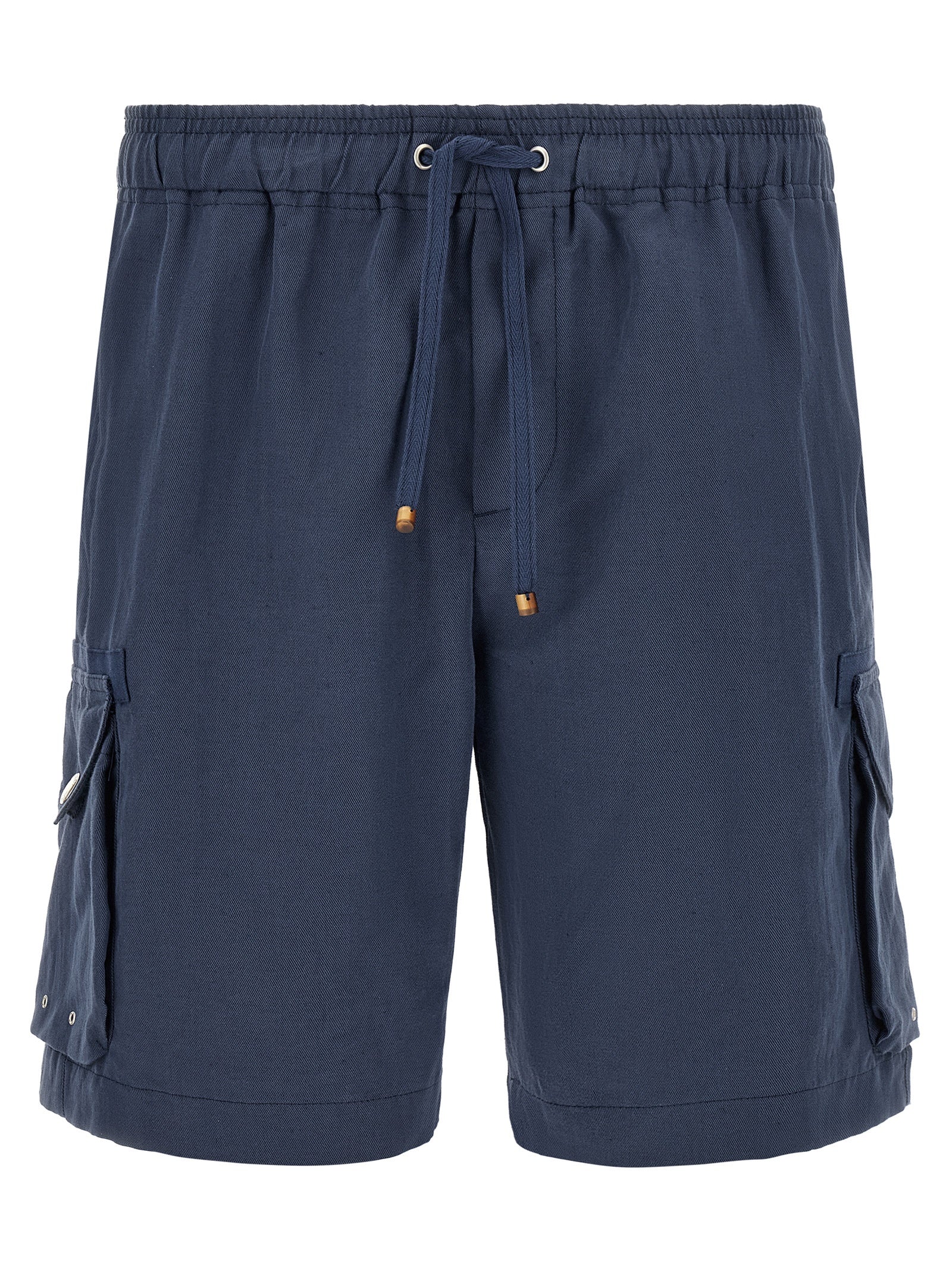Brunello Cucinelli Blaue Leinen-Bermudashorts