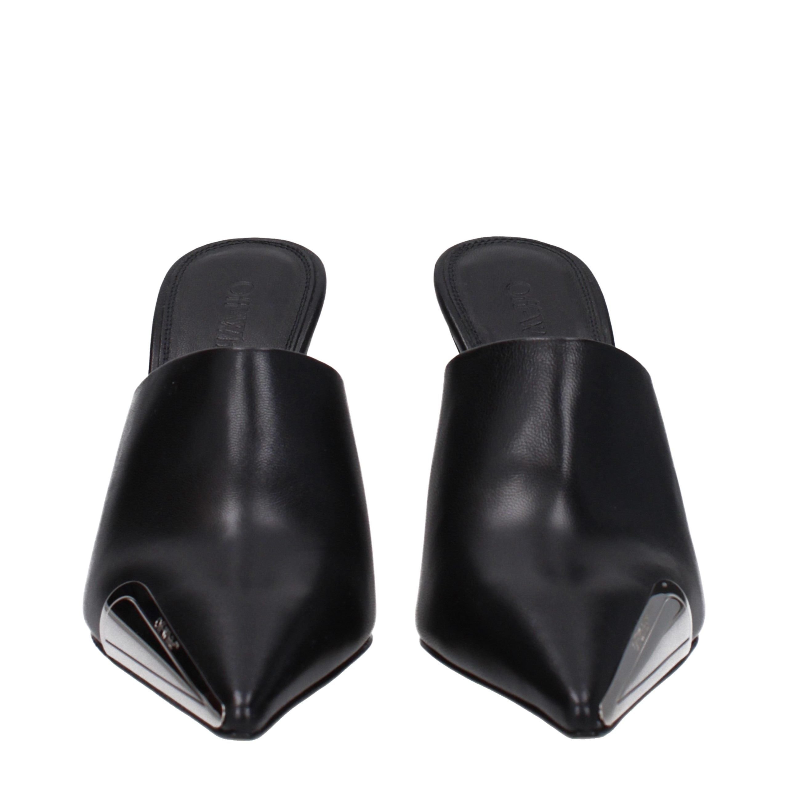 Off-White Schwarze Leder Pumps mit hohem Absatz