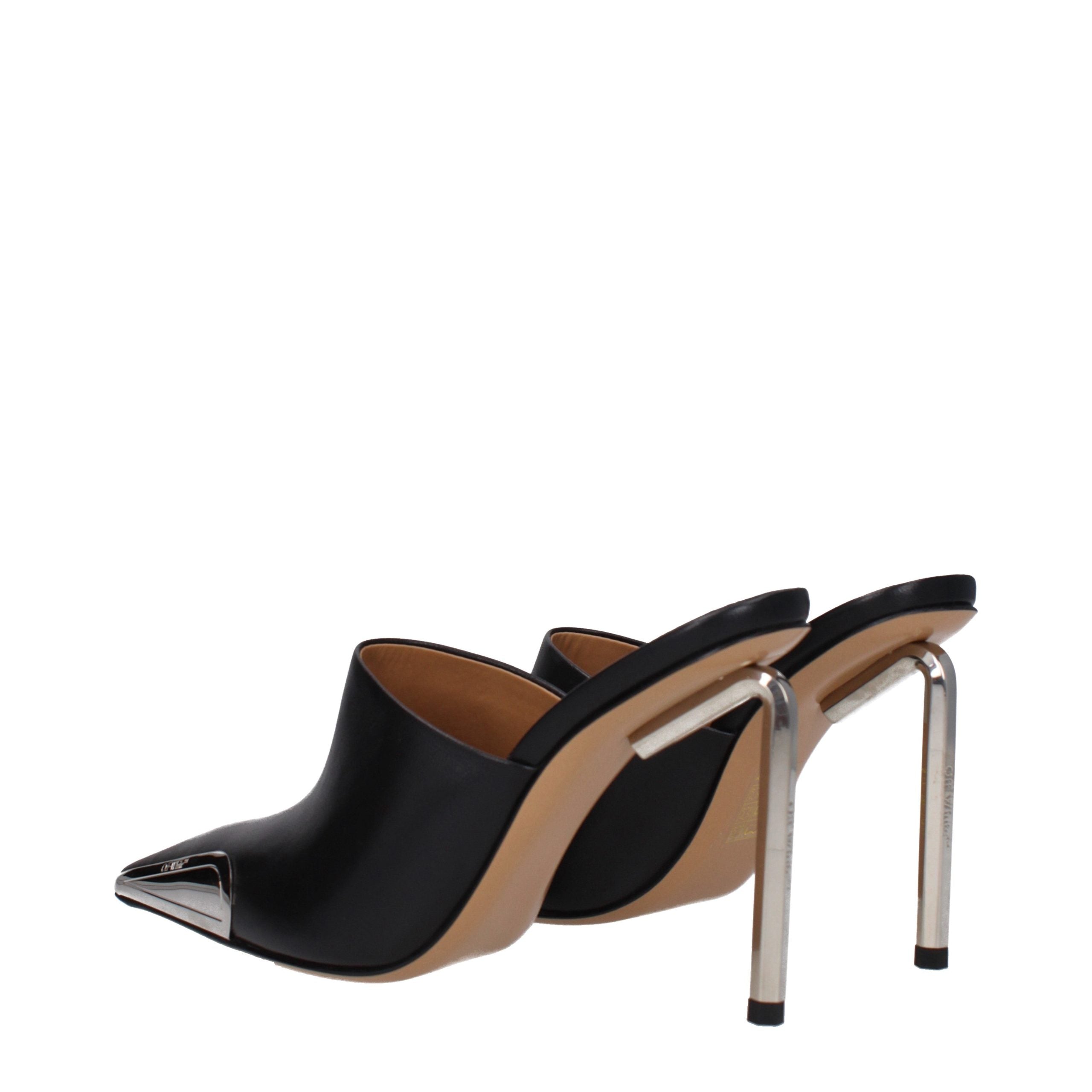 Off-White Schwarze Leder Pumps mit hohem Absatz