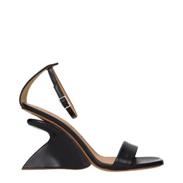 Off-White Schwarze Leder-Stiletto-Sandalen