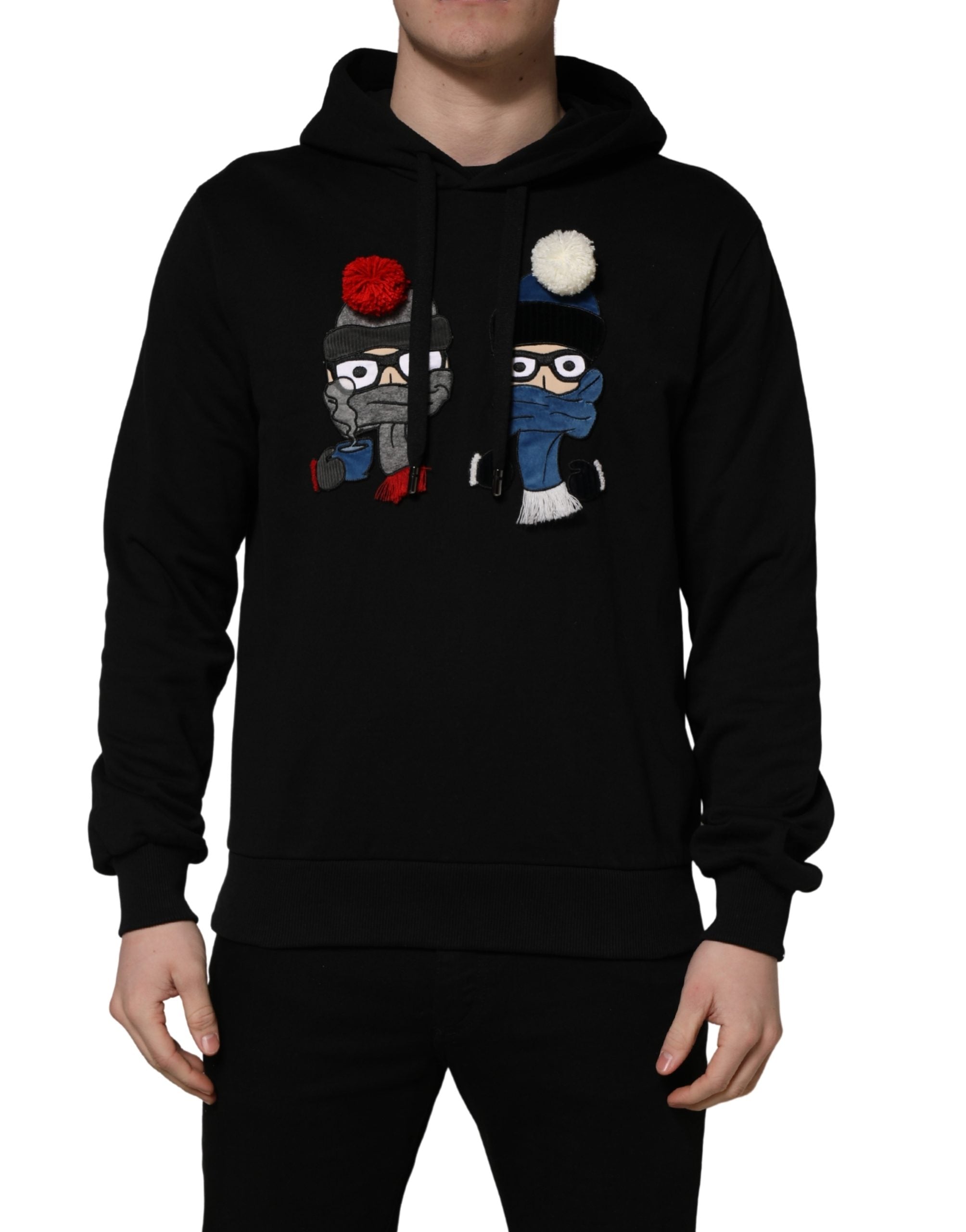Dolce & Gabbana #dgfamily Schwarzer Kapuzenpullover aus Baumwolle für Herren