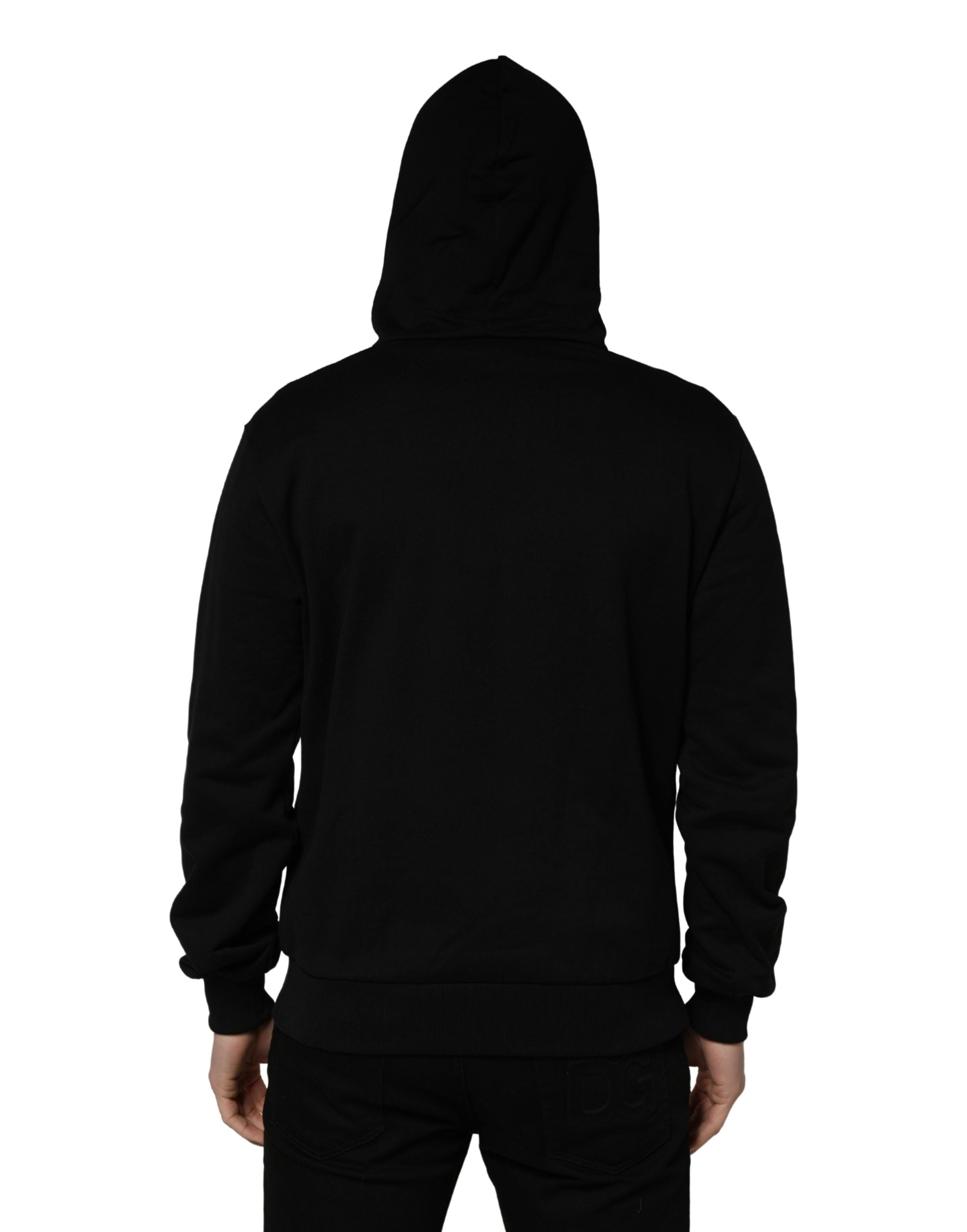 Dolce & Gabbana #dgfamily Schwarzer Kapuzenpullover aus Baumwolle für Herren