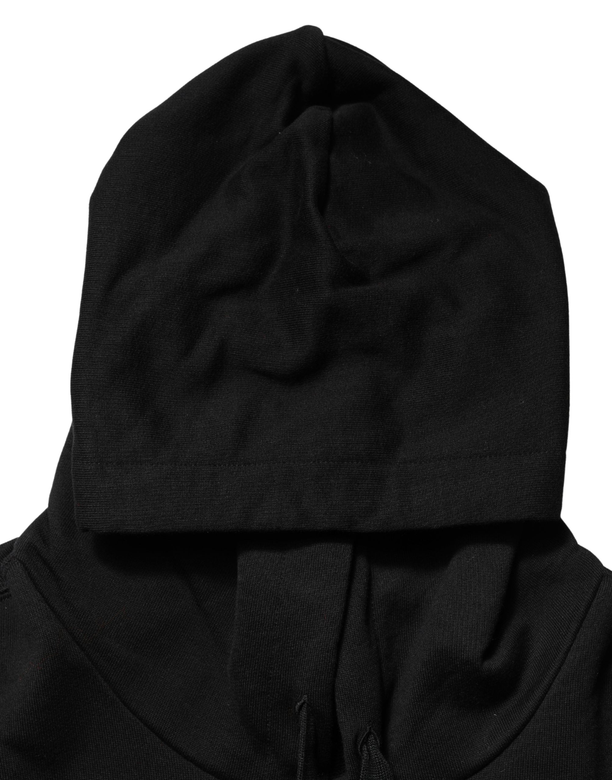 Dolce & Gabbana #dgfamily Schwarzer Kapuzenpullover aus Baumwolle für Herren