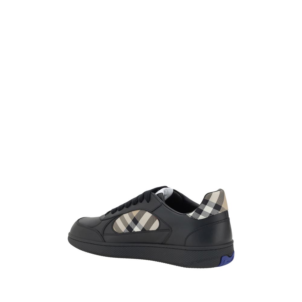 Burberry Schwarze Bos Taurus Kalbsleder Low-Top-Sneaker