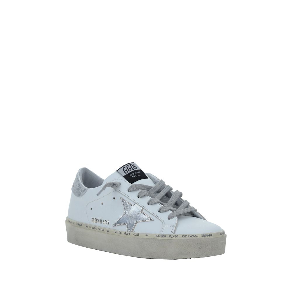 Golden Goose Weiße Low-Top-Sneaker aus Kalbsleder Bos Taurus