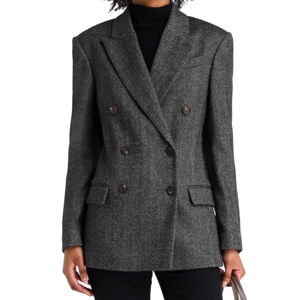 Brunello Cucinelli Schwarzer Blazer aus Elasthan