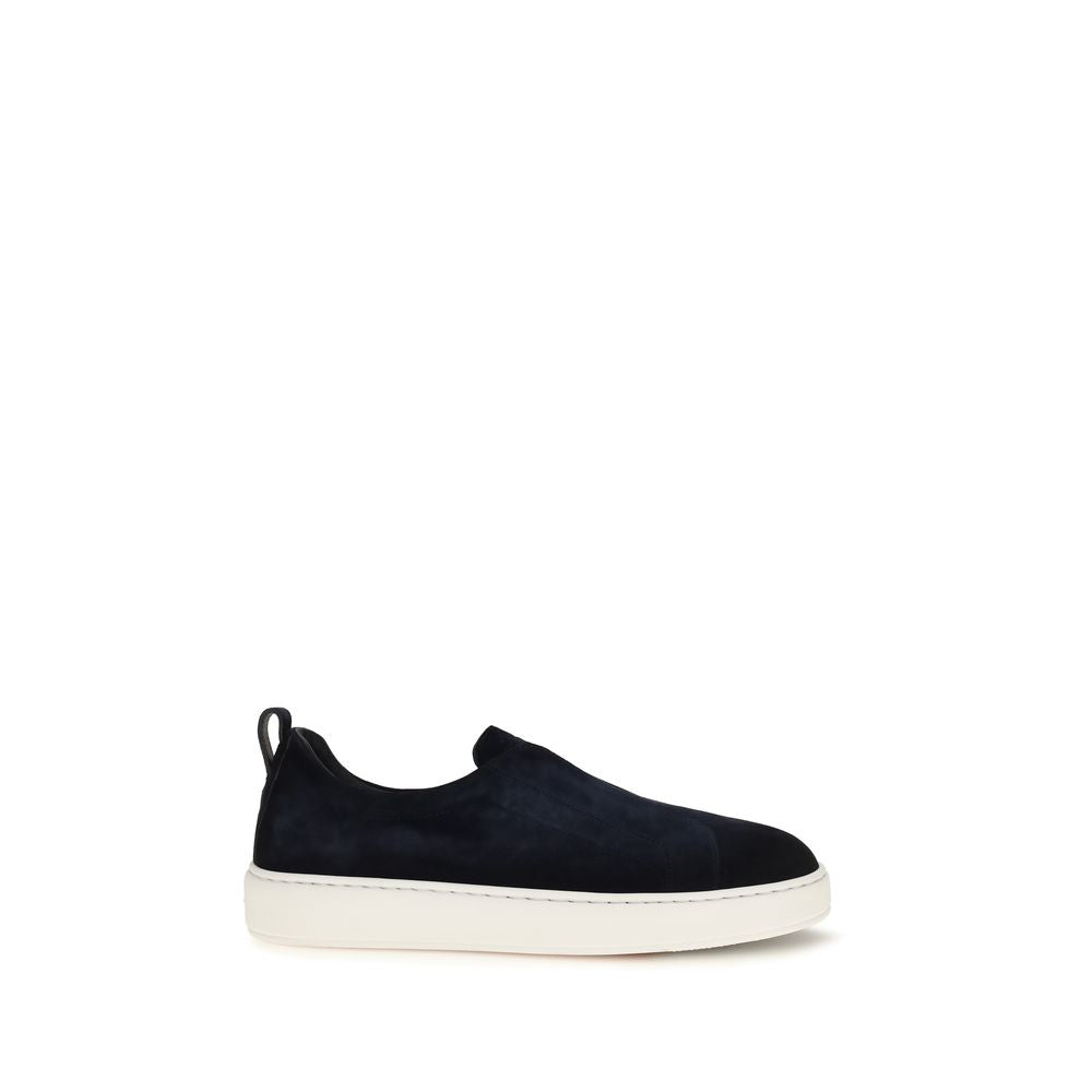 Santoni Blaue Kalbsleder Bos Taurus Sneaker