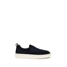Santoni Blaue Kalbsleder Bos Taurus Sneaker
