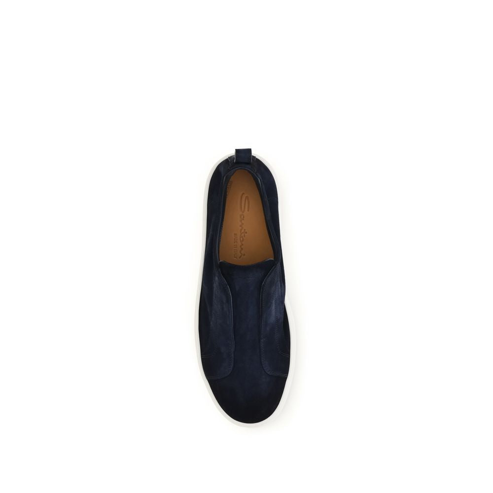 Santoni Blaue Kalbsleder Bos Taurus Sneaker