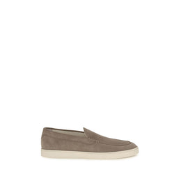 Brunello Cucinelli Graue Kalbsleder Bos Taurus Slipper-Loafer