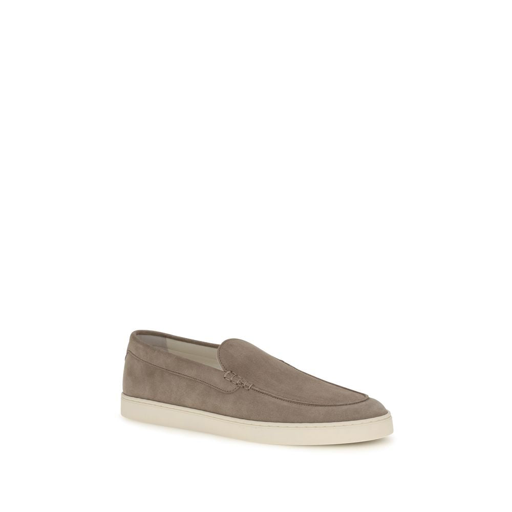 Brunello Cucinelli Graue Kalbsleder Bos Taurus Slipper-Loafer
