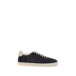 Brunello Cucinelli Braune Kalbsleder Bos Taurus Low Top Sneaker