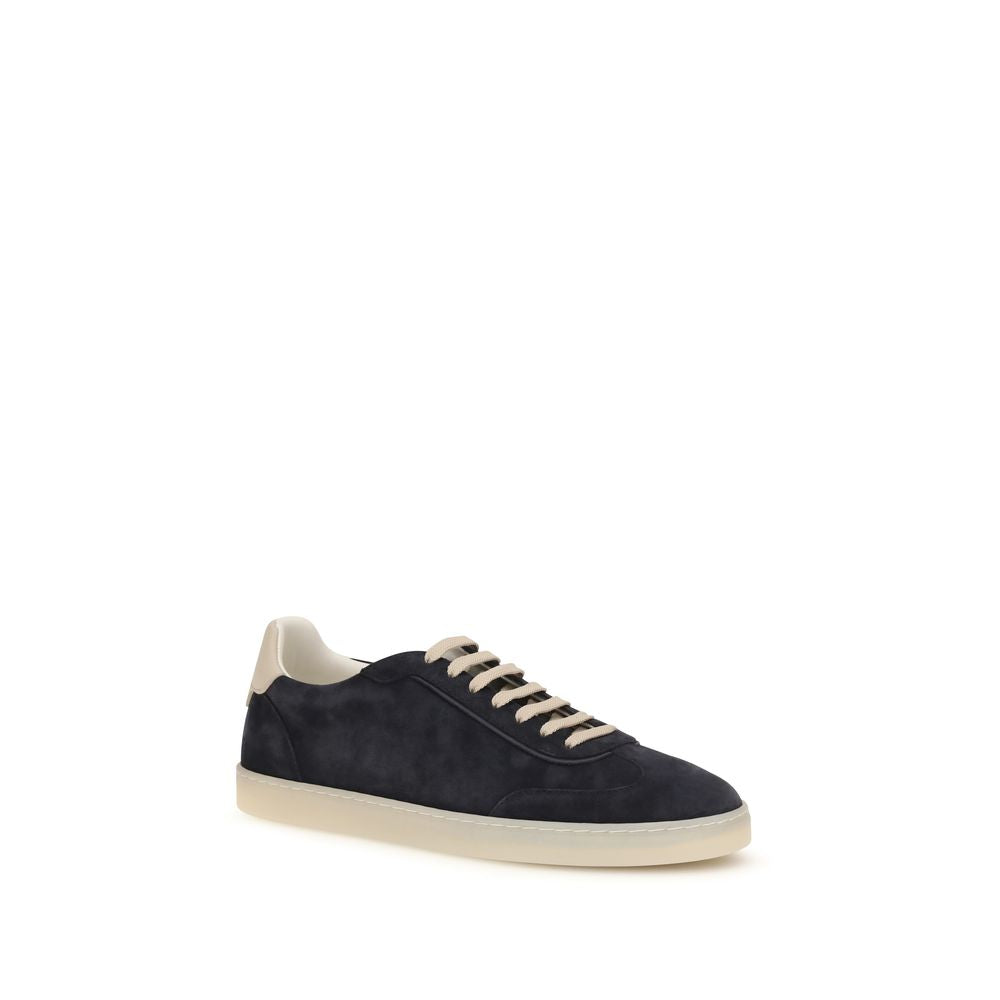 Brunello Cucinelli Braune Kalbsleder Bos Taurus Low Top Sneaker