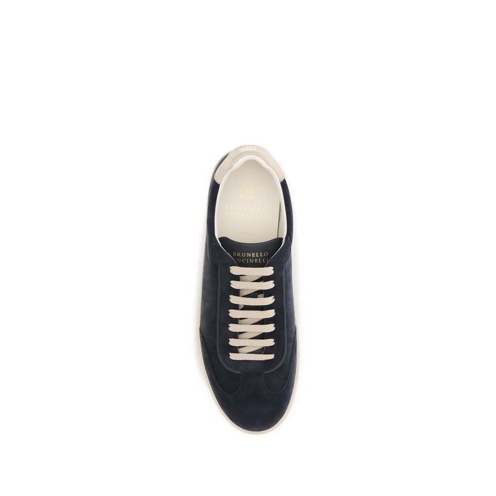 Brunello Cucinelli Braune Kalbsleder Bos Taurus Low Top Sneaker