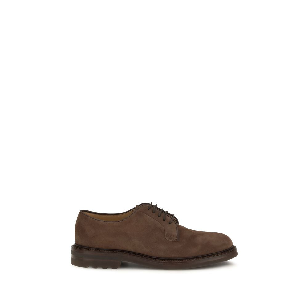 Brunello Cucinelli Braune Gummisohlen-Schnürschuhe