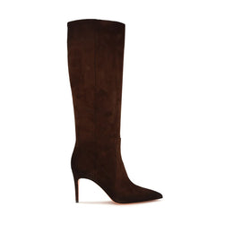 Santoni Braune Kalbsleder Bos Taurus High Heel Stiefel