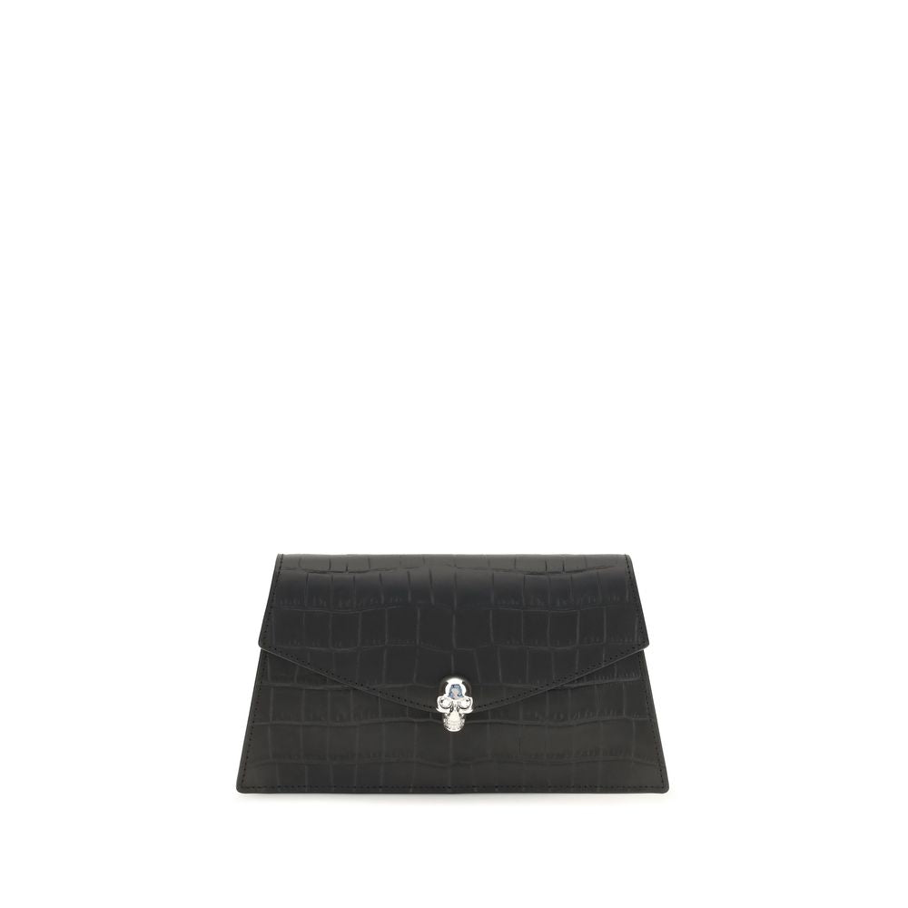 Alexander McQueen Schwarze Bos Taurus Kalbsleder Schultertasche