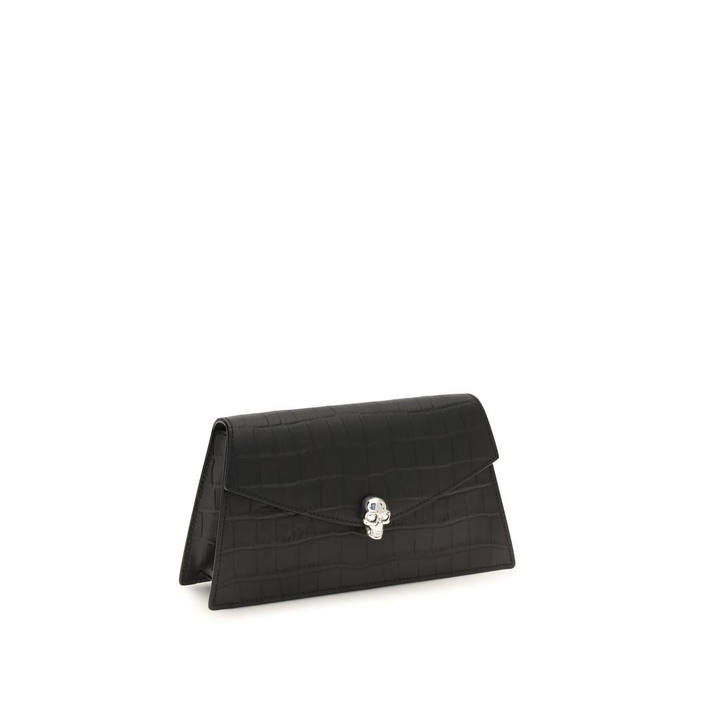 Alexander McQueen Schwarze Bos Taurus Kalbsleder Schultertasche