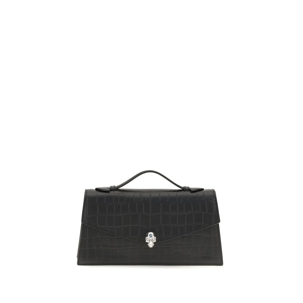 Alexander McQueen Schwarze Bos Taurus Kalbsleder Schultertasche