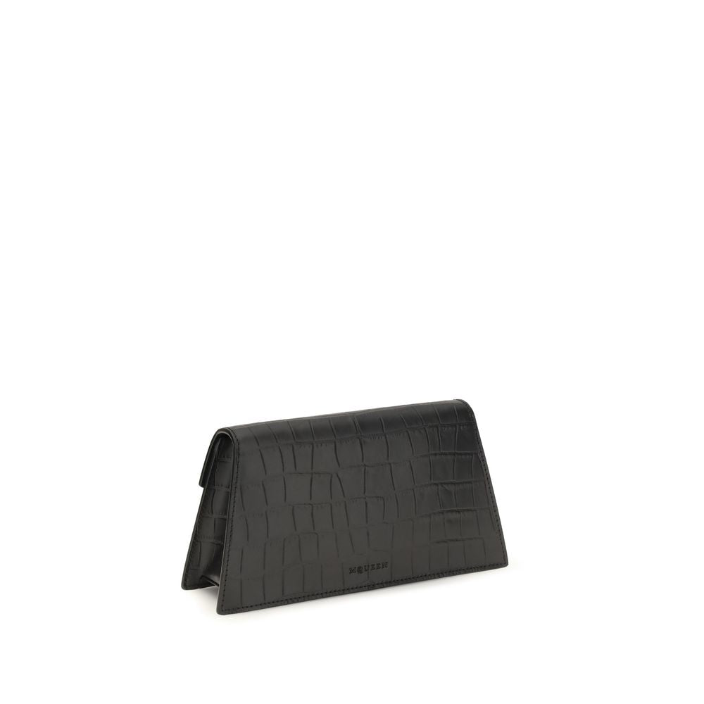 Alexander McQueen Schwarze Bos Taurus Kalbsleder Schultertasche