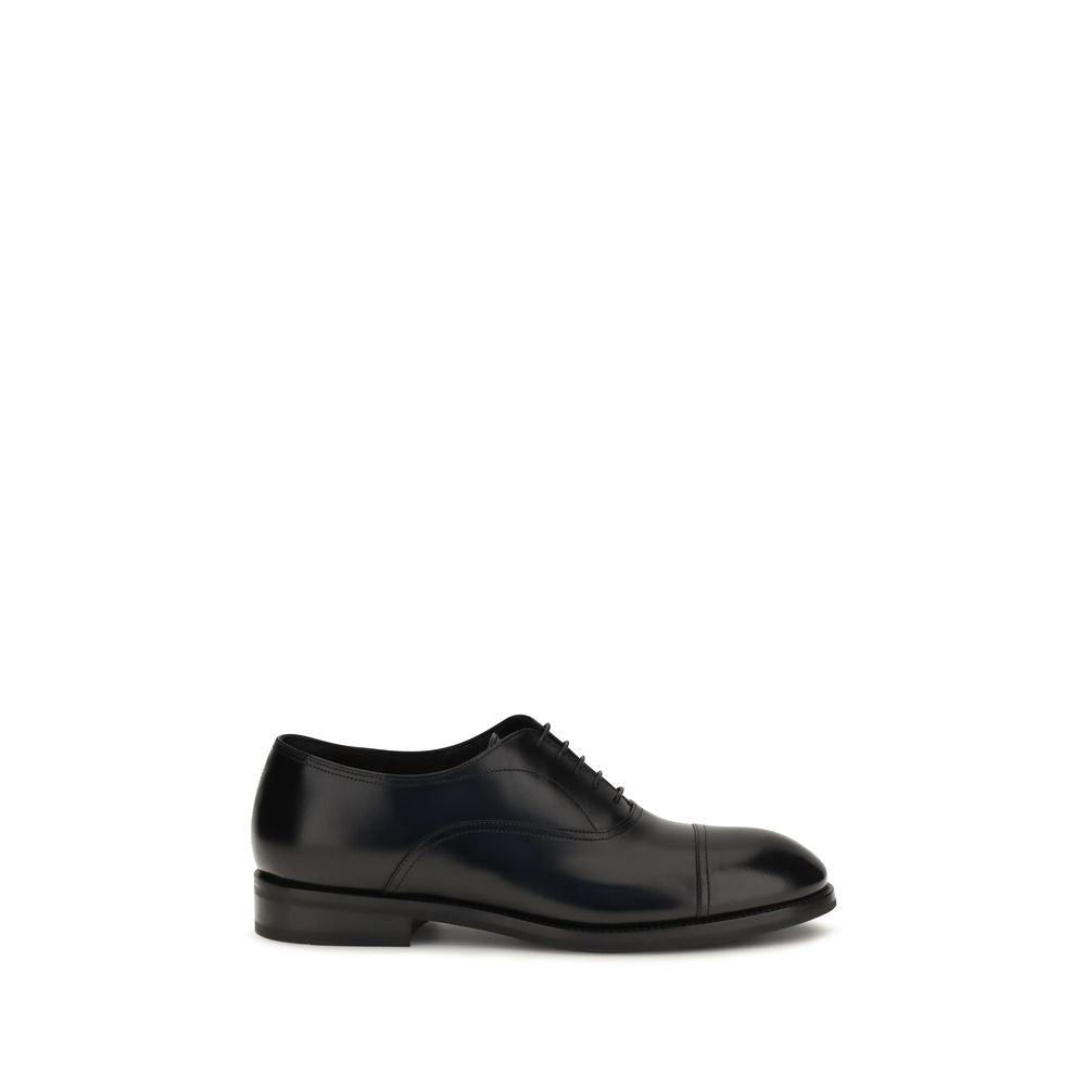 Santoni Schwarze Kalbsleder Bos Taurus Oxfords und Derbys