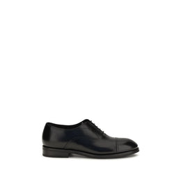 Santoni Schwarze Kalbsleder Bos Taurus Oxfords und Derbys